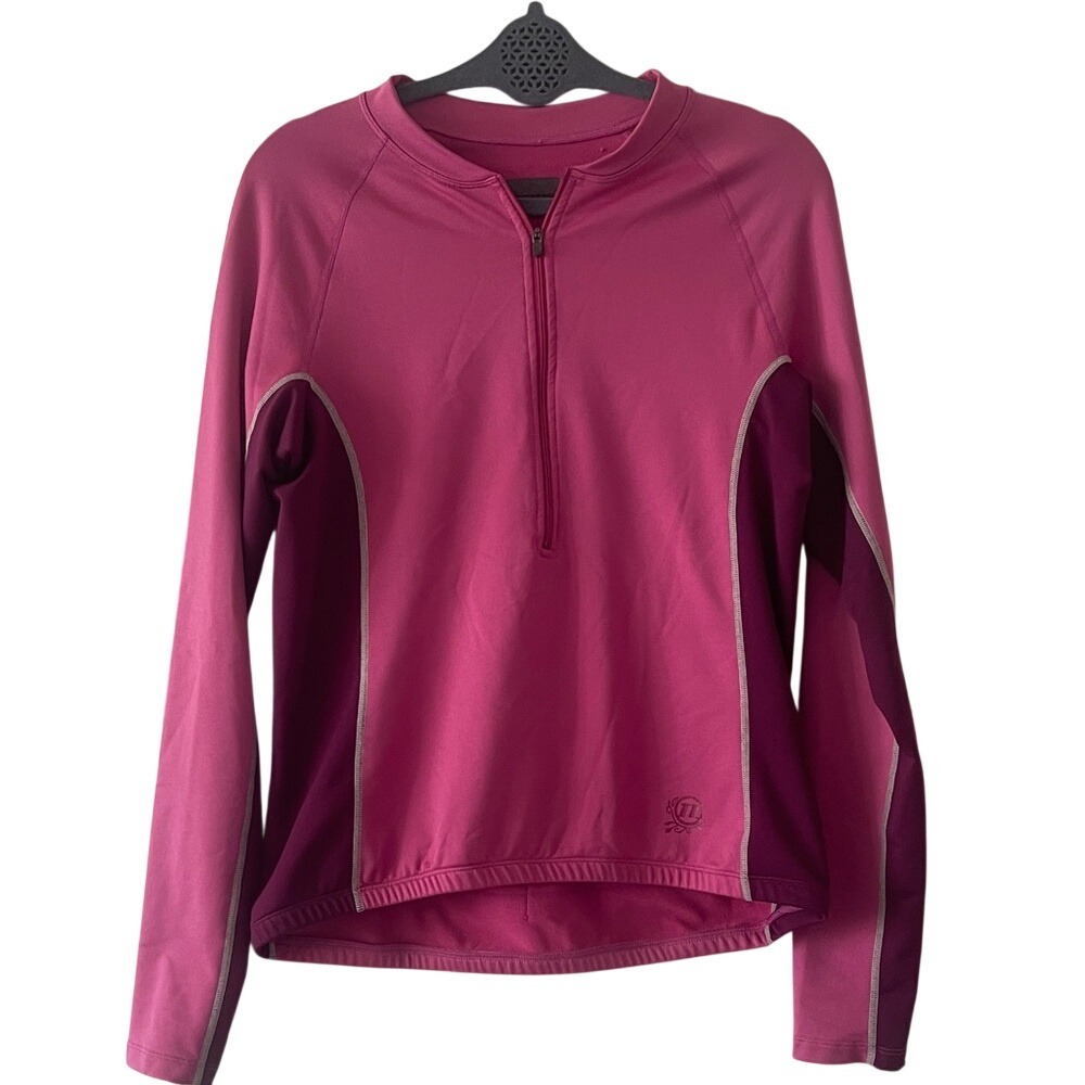 Novara Women's Pink Long Sleeve 1/2 Zip Cycling‎ Top Large